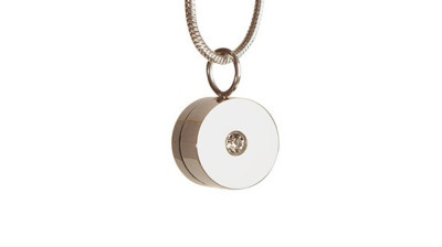 Colgante y cadena de acero Polar tipo Swarosvki, pequeño relicario para cenizas