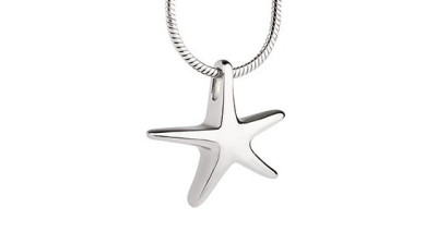 Colgante y cadena de acero Rosa de los Vientos, pequeño relicario para cenizas